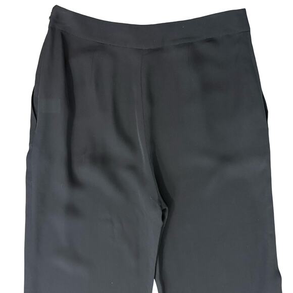 Diane von Furstenberg DVF Black Elena Crepe Silk Wide Leg Pants Trousers size 0 - Picture 11 of 13